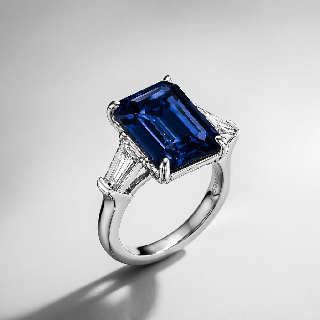Maison Azurion signature blue diamond ring from our Engagement Collections.